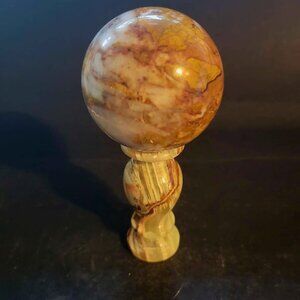 Jasper Sphere With Banded Onyx Stand